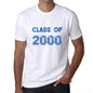 2000 Class Of White Mens Short Sleeve Round Neck T-Shirt 00094 - White / S - Casual