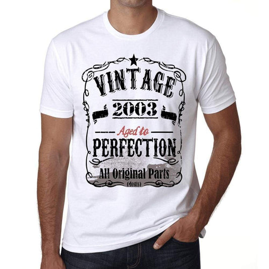 2003 Vintage Aged To Perfection Mens T-Shirt White Birthday Gift 00488 - White / Xs - Casual