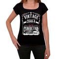 2004 Vintage Aged to Perfection Women's T-shirt Black Birthday Gift 00492