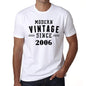 2006 Modern Vintage White Mens Short Sleeve Round Neck T-Shirt 00113 - White / S - Casual