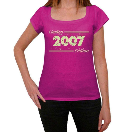2007 Limited Edition Star Womens T-Shirt Pink Birthday Gift 00384 - Pink / Xs - Casual