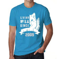 2009, Living Wild Since 2009 Men's T-shirt Blue Birthday Gift 00499