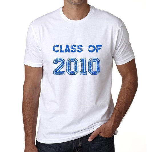 2010 Class Of White Mens Short Sleeve Round Neck T-Shirt 00094 - White / S - Casual