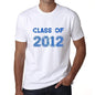 2012 Class Of White Mens Short Sleeve Round Neck T-Shirt 00094 - White / S - Casual
