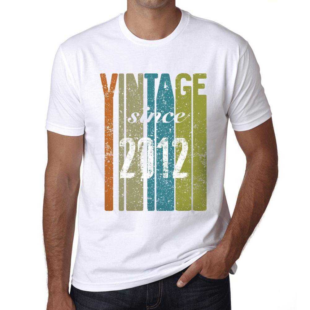 2012 Vintage Since 2012 Mens T-Shirt White Birthday Gift 00503 - White / X-Small - Casual