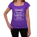 2012, Well Aged, Purple, Women's Short Sleeve Round Neck T-shirt 00110