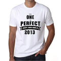 2013, No One Is Perfect, white, Men's Short Sleeve Round Neck T-shirt 00093