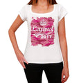2017, Printed birthday, white, Women's Short Sleeve Round Neck T-shirt 00284