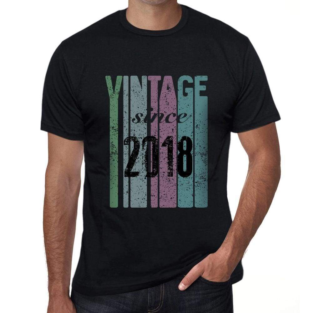 2018, Vintage Since 2018 <span>Men's</span> T-shirt Black Birthday Gift 00502 - ULTRABASIC