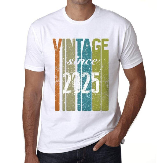 2025 Vintage Since 2025 Mens T-Shirt White Birthday Gift 00503 - White / X-Small - Casual