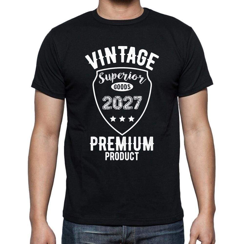 2027 Vintage Superior Black Mens Short Sleeve Round Neck T-Shirt 00102 - Black / S - Casual