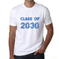 2030 Class Of White Mens Short Sleeve Round Neck T-Shirt 00094 - White / S - Casual
