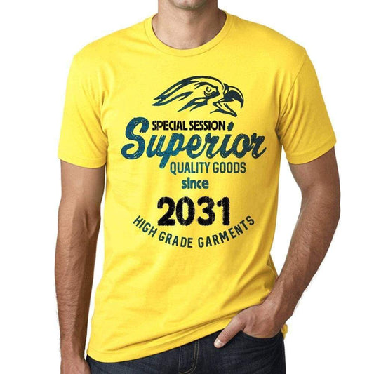2031 Special Session Superior Since 2031 Mens T-Shirt Yellow Birthday Gift 00526 - Yellow / Xs - Casual