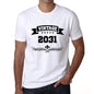 2031 Vintage Year White Mens Short Sleeve Round Neck T-Shirt 00096 - White / S - Casual