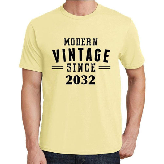2032 Modern Vintage Yellow Mens Short Sleeve Round Neck T-Shirt 00106 - Yellow / S - Casual