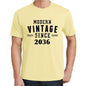 2036 Modern Vintage Yellow Mens Short Sleeve Round Neck T-Shirt 00106 - Yellow / S - Casual