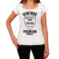 2040 Vintage Superior White Womens Short Sleeve Round Neck T-Shirt - White / Xs - Casual
