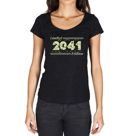 2041 Limited Edition Star Womens T-Shirt Black Birthday Gift 00383 - Black / Xs - Casual