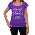2045, Well Aged, Purple, Women's Short Sleeve Round Neck T-shirt 00110