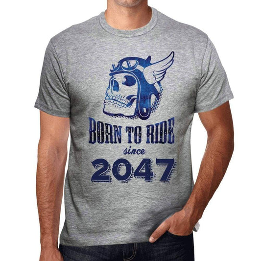 2047, Born to Ride Since 2047 Men's T-shirt Grey Birthday Gift 00495 - Ultrabasic