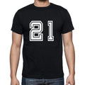 21 Numbers Black Men's Short Sleeve Round Neck T-shirt 00116