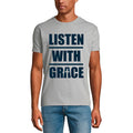 ULTRABASIC Men's Music T-Shirt Listen With Grace - Shirt for Musician