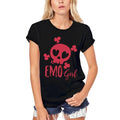 ULTRABASIC Women's Organic T-Shirt - Emo Girl - Heart Skull Shirt for Women
