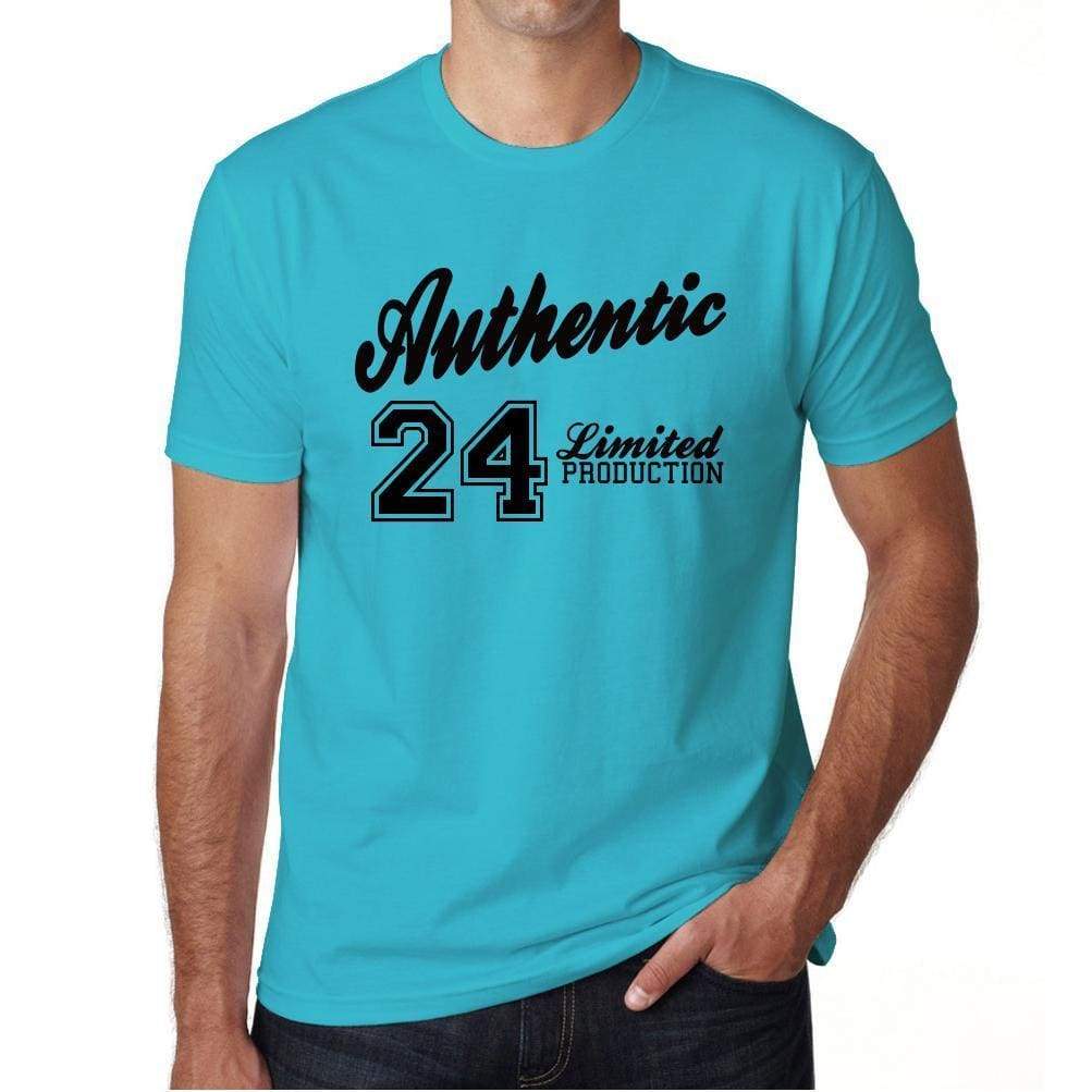 24 Authentic Blue Mens Short Sleeve Round Neck T-Shirt 00122 - Blue / S - Casual