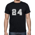 24 Numbers Black Men's Short Sleeve Round Neck T-shirt 00116