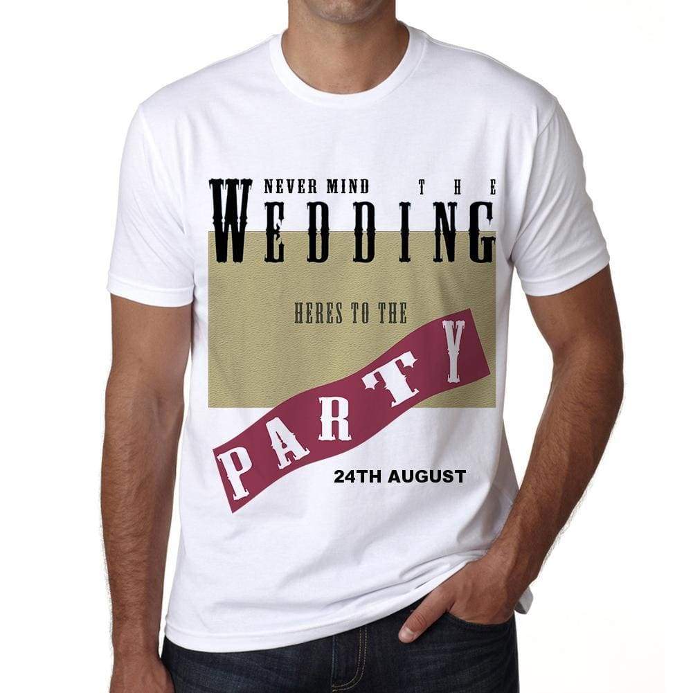 24Th August Wedding Wedding Party Mens Short Sleeve Round Neck T-Shirt 00048 - Casual