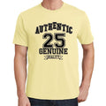 25, Authentic Genuine, Pale Yellow, Men's Short Sleeve Round Neck T-shirt 00119