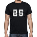 25 Numbers Black Men's Short Sleeve Round Neck T-shirt 00116