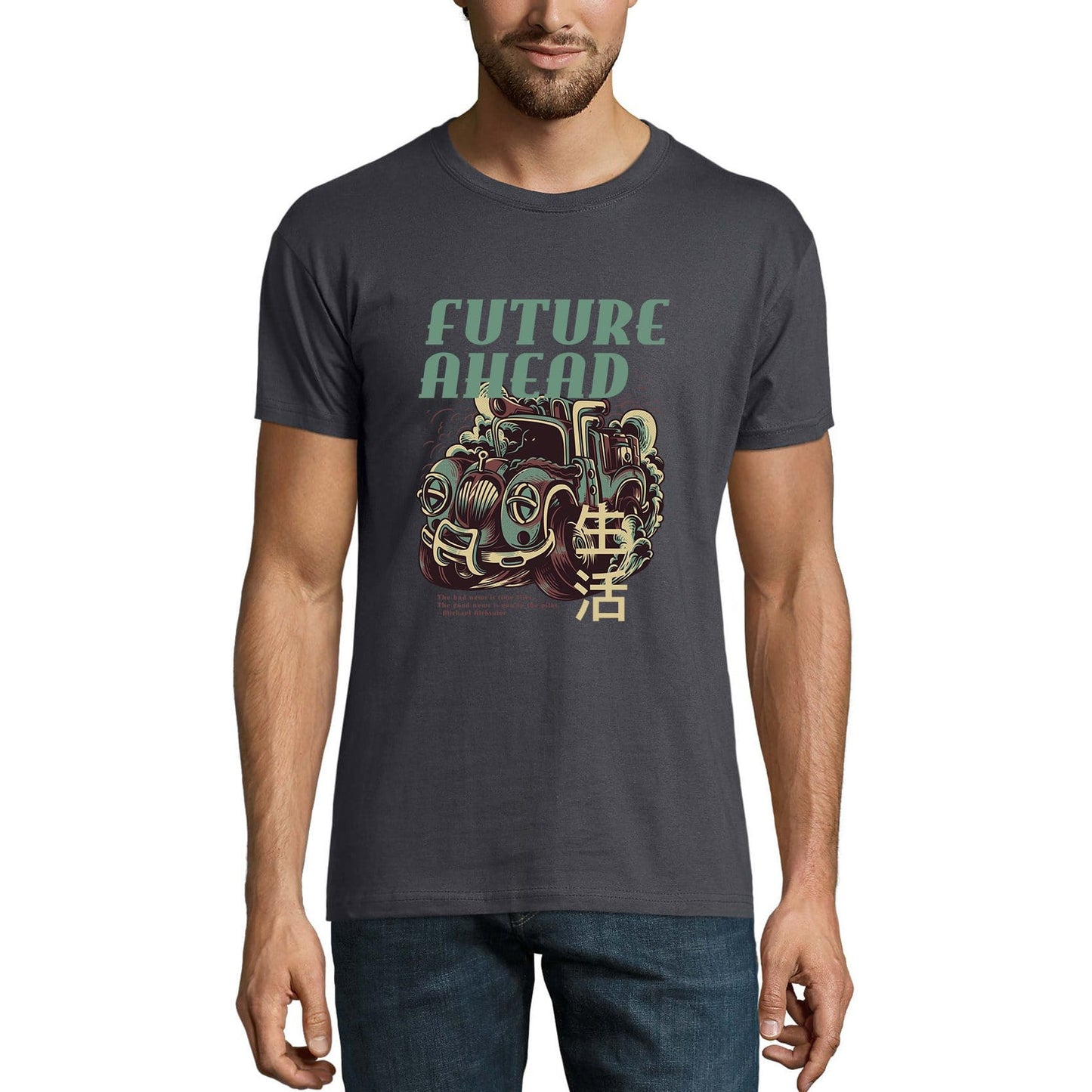 ULTRABASIC Men's Novelty T-Shirt Future Ahead - Funny Car Tee Shirt