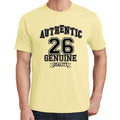 26, Authentic Genuine, Pale Yellow, Men's Short Sleeve Round Neck T-shirt 00119