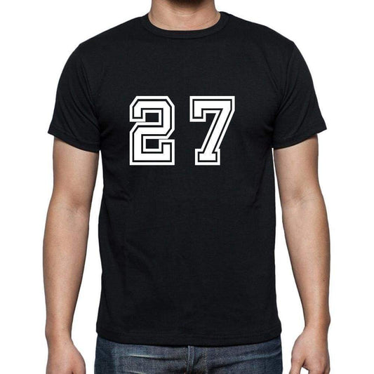 27 Numbers Black Mens Short Sleeve Round Neck T-Shirt 00116 - Casual