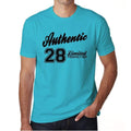 28, Authentic, Blue, Men's Short Sleeve Round Neck T-shirt 00122