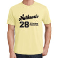 28, Authentic, Lemon, Men's Short Sleeve Round Neck T-shirt