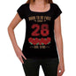 28 Born To Be Free Since 28 Womens T-Shirt Black Birthday Gift 00521 - Black / Xs - Casual