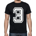 3 Numbers Black Men's Short Sleeve Round Neck T-shirt 00116
