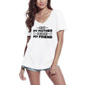 ULTRABASIC Women's T-Shirt First My Mother Forever My Friend - Short Sleeve Tee Shirt Tops