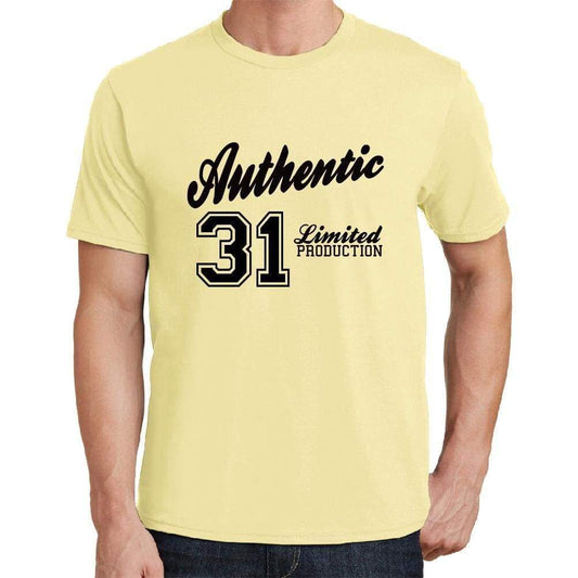 31 Authentic Yellow Mens Short Sleeve Round Neck T-Shirt - Yellow / S - Casual