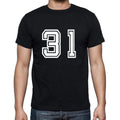 31 Numbers Black Men's Short Sleeve Round Neck T-shirt 00116