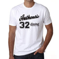 32, Authentic, White, Men's Short Sleeve Round Neck T-shirt 00123