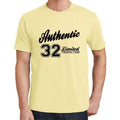 32, Authentic, Lemon, Men's Short Sleeve Round Neck T-shirt