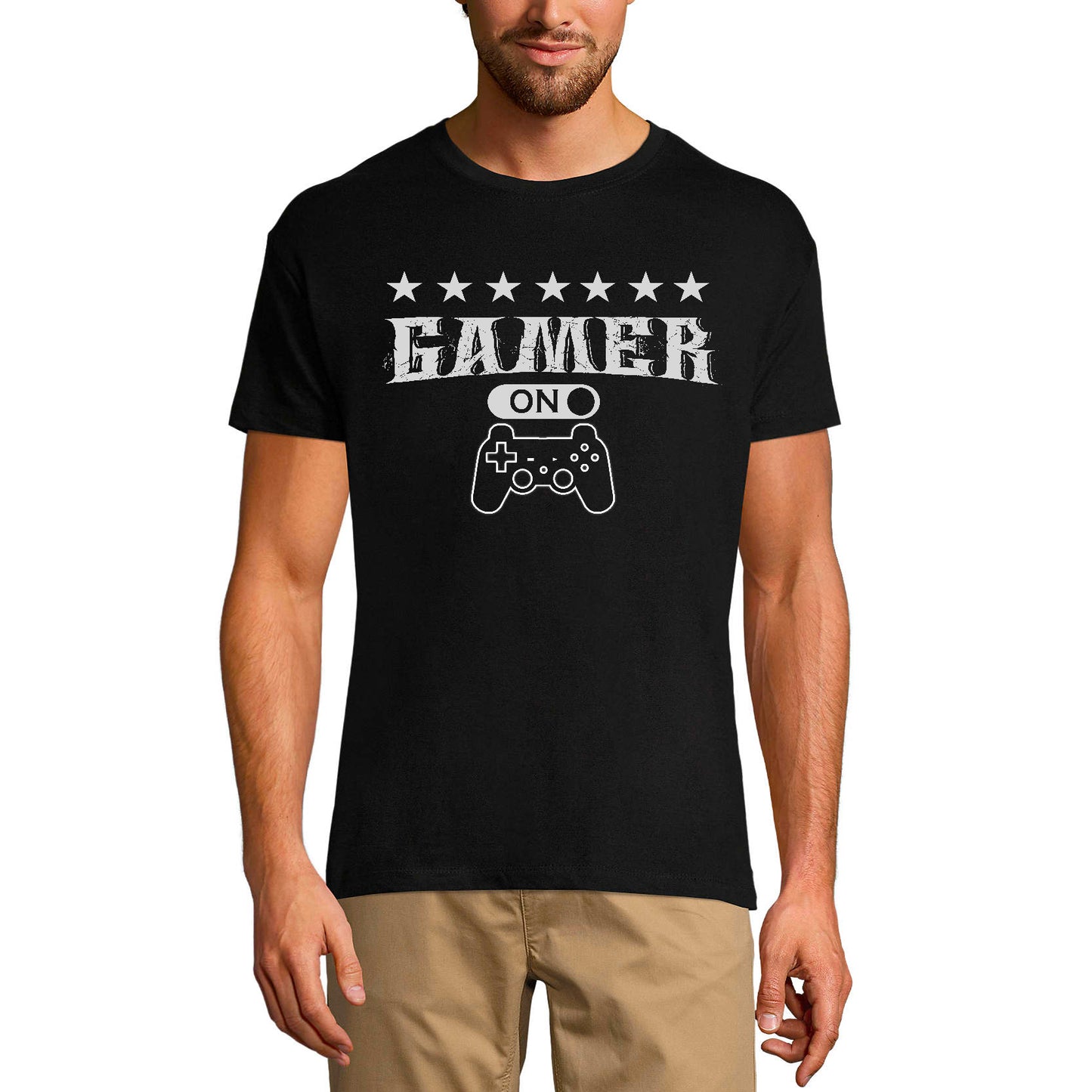 ULTRABASIC Men's Graphic T-Shirt Gamer Mode On - Funny Gamer Sayings - Vintage mode on level up dad gamer i paused my game alien player ufo playstation tee shirt clothes gaming apparel gifts super mario nintendo call of duty graphic tshirt video game funny geek gift for the gamer fortnite pubg humor son father birthday
