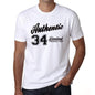 33 Authentic White Mens Short Sleeve Round Neck T-Shirt 00123 - White / S - Casual
