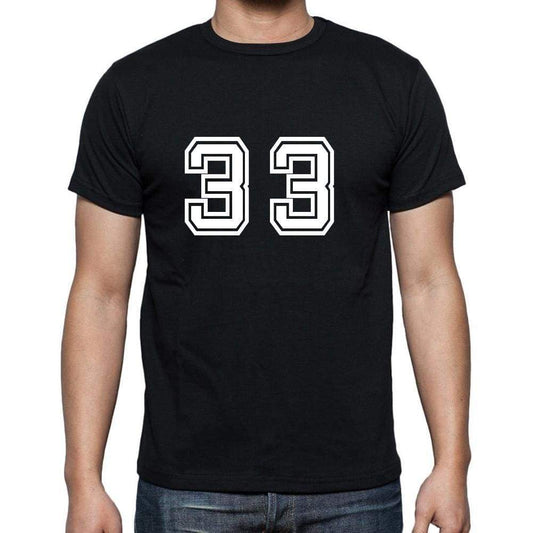 33 Numbers Black Mens Short Sleeve Round Neck T-Shirt 00116 - Casual