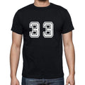 33 Numbers Black Men's Short Sleeve Round Neck T-shirt 00116