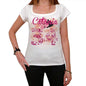 34 Catania City With Number Womens Short Sleeve Round White T-Shirt 00008 - Casual