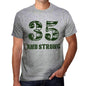 35 And Strong Men's T-shirt Grey Birthday Gift - Ultrabasic